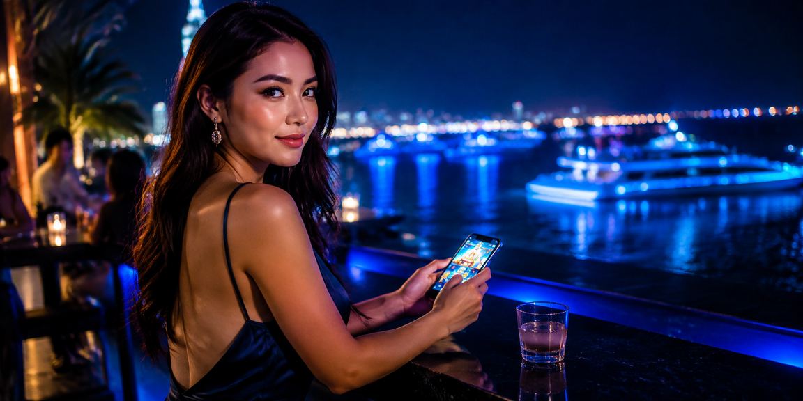 Người dùng tại bãi biển Đà Nẵng truy cập khuyến mãi casino sport9 trên điện thoại di động