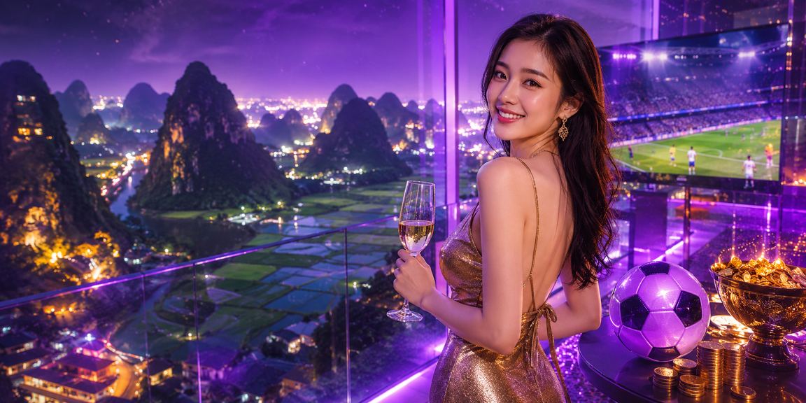 Màn hình neon hiển thị kèo bóng đá tại Ninh Bình về đêm